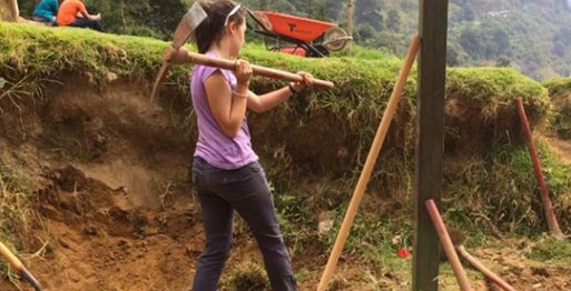 Constructing a classroom in Vuelta Grande