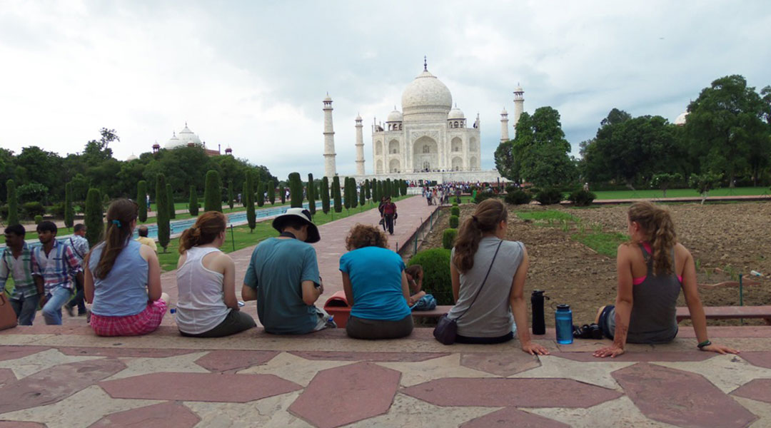 India Volunteers Trip Participants look at the Taj Mahal